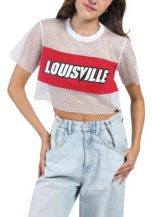 Louisville Cardinals Womens Hype and Vice Mesh Fashion Football Jersey - White