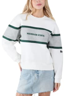 Womens Michigan State Spartans White Hype and Vice Taylor Crew Sweatshirt