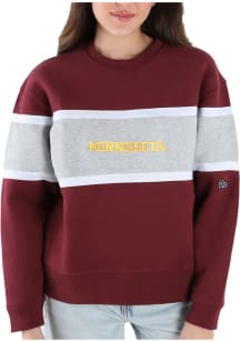 Womens Minnesota Golden Gophers Maroon Hype and Vice Taylor Crew Sweatshirt