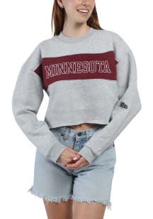 Womens Minnesota Golden Gophers Grey Hype and Vice Era Crew Sweatshirt