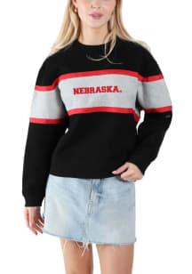 Womens Nebraska Cornhuskers Black Hype and Vice Taylor Crew Sweatshirt