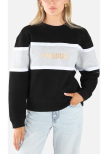 Womens Purdue Boilermakers Black Hype and Vice Taylor Crew Sweatshirt