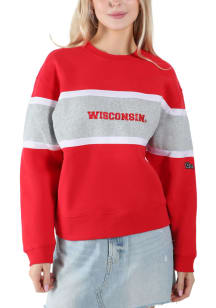 Womens Wisconsin Badgers Red Hype and Vice Taylor Crew Sweatshirt