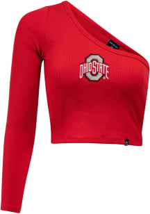 Womens Ohio State Buckeyes Red Hype and Vice Knock Out LS Tee