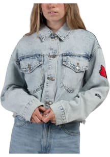 Hype and Vice Louisville Cardinals Womens Blue Jean Light Weight Jacket