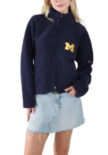 Hype and Vice Michigan Wolverines Womens Navy Blue Coach Light Weight Jacket