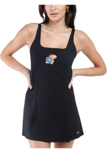 Hype and Vice Kansas Jayhawks Womens Black Sculpt Short Sleeve Dress