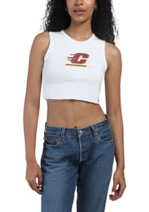 Hype and Vice Central Michigan Chippewas Womens White Cut Off Tank Top