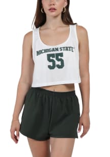 Womens Michigan State Spartans White Hype and Vice Track Tank Top