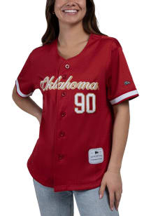 Oklahoma Sooners Womens Hype and Vice Baseball Fashion Baseball Jersey - Cardinal