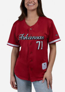 Arkansas Razorbacks Womens Hype and Vice Baseball Fashion Baseball Jersey - Cardinal