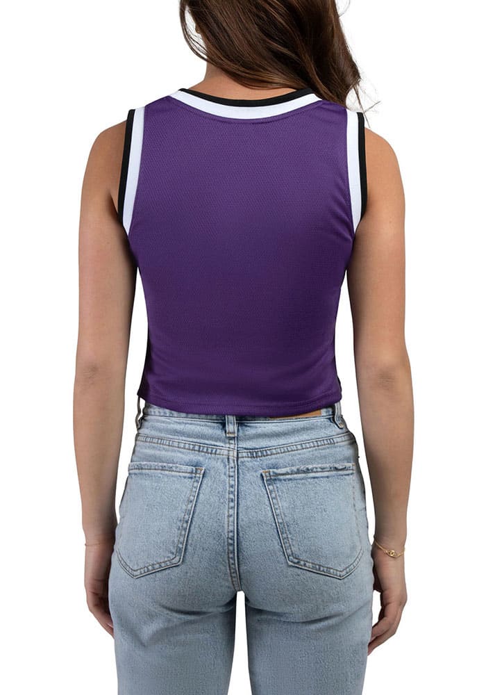 K-State Wildcats Womens Hype and Vice Cropped Basketball Fashion Basketball Jersey - Purple