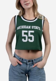 Womens Michigan State Spartans Green Hype and Vice Cropped Basketball Jersey Fashion Basketball
