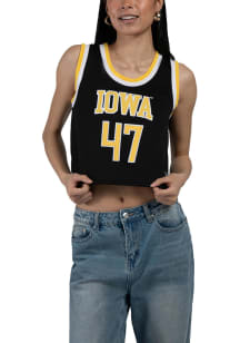 Iowa Hawkeyes Womens Hype and Vice Cropped Basketball Fashion Basketball Jersey - Black