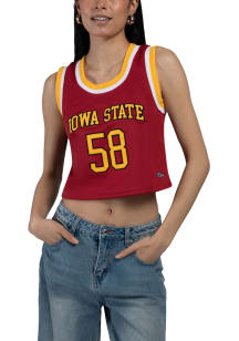 Iowa State Cyclones Womens Hype and Vice Cropped Basketball Fashion Basketball Jersey - Cardinal