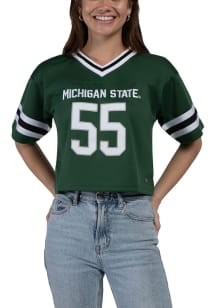 Womens Michigan State Spartans Green Hype and Vice Football Jersey Fashion Football