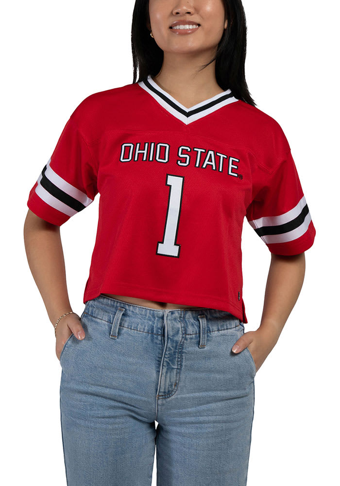 Ohio State Buckeyes Womens Hype and Vice Football Fashion Jersey - Red