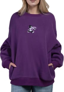 Hype and Vice K-State Wildcats Womens Purple Offside Pocket Crew Sweatshirt