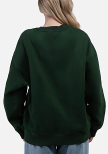 Hype and Vice Michigan State Spartans Womens Green Offside Pocket Crew Sweatshirt