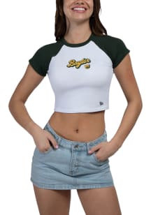 Hype and Vice Baylor Bears Womens White Homerun Raglan Short Sleeve T-Shirt