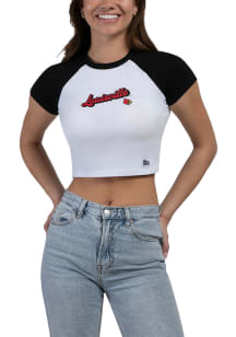 Hype and Vice Louisville Cardinals Womens Black Homerun Raglan Short Sleeve T-Shirt