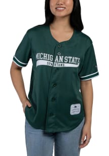 Michigan State Spartans Womens Hype and Vice Baseball Fashion Baseball Jersey - Green