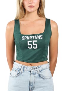 Hype and Vice Michigan State Spartans Womens Green Jersey Tank Top