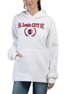 Hype and Vice St Louis City SC Womens White Boyfriend Hooded Sweatshirt