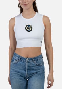 Hype and Vice Philadelphia Union Womens White Cut Off Tank Top