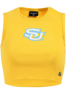 Hype and Vice Southern University Jaguars Womens Yellow Cut Off Tank Top