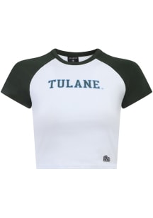 Hype and Vice Tulane Green Wave Womens White Homerun Short Sleeve T-Shirt