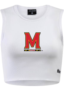 Womens Maryland Terrapins White Hype and Vice Team Logo Tank Top