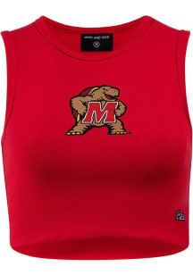 Womens Maryland Terrapins Red Hype and Vice Team Logo Tank Top