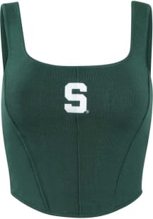 Womens Michigan State Spartans Green Hype and Vice Knit Corset Tank Top