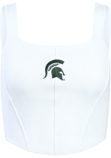 Womens Michigan State Spartans White Hype and Vice Knit Corset Tank Top