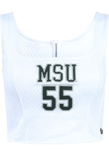 Womens Michigan State Spartans White Hype and Vice Jersey Corset Tank Top