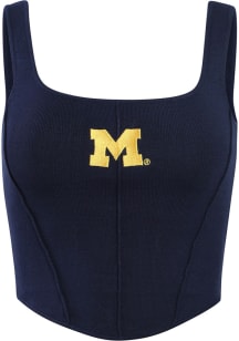 Womens Michigan Wolverines Blue Hype and Vice Knit Corset Tank Top