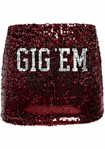 Hype and Vice Texas A&M Aggies Womens Maroon Sequin Skirt