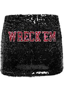 Hype and Vice Texas Tech Red Raiders Womens Black Sequin Skirt