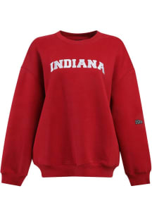 Womens Indiana Hoosiers Cardinal Hype and Vice Offside Crew Sweatshirt