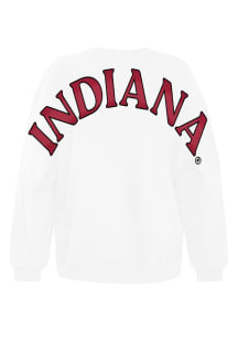 Womens Indiana Hoosiers White Hype and Vice Oversized Crew Sweatshirt