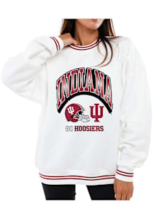 Womens Indiana Hoosiers White Hype and Vice Heritage Crew Sweatshirt