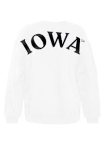 Hype and Vice Iowa Hawkeyes Womens White Oversized Crew Sweatshirt