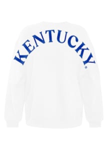 Hype and Vice Kentucky Wildcats Womens White Oversized Crew Sweatshirt