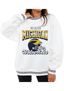 Hype and Vice Michigan Wolverines Womens White Heritage Crew Sweatshirt