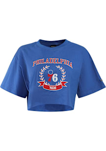 Hype and Vice Philadelphia 76ers Womens Blue Track Short Sleeve T-Shirt