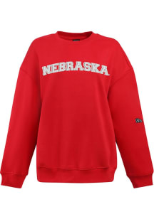 Womens Nebraska Cornhuskers Red Hype and Vice Offside Crew Sweatshirt