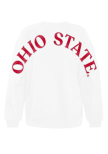 Hype and Vice Ohio State Buckeyes Womens White Oversized Crew Sweatshirt