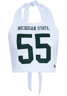 Hype and Vice Michigan State Spartans Womens White Tailgate Jersey Halter Tank Top