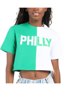 Hype and Vice Philadelphia Womens Green Brandy Tee Short Sleeve T-Shirt